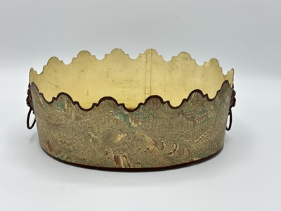 Lot 1114 - Faux Bois Grain-painted Cellarette-form Monteith and a Marble Papered Monteith