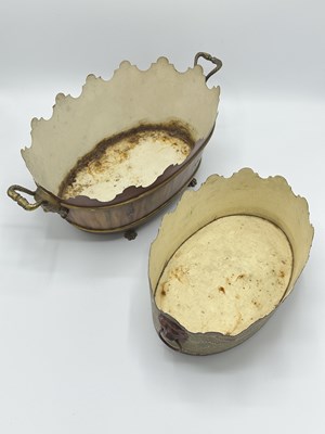 Lot 1114 - Faux Bois Grain-painted Cellarette-form Monteith and a Marble Papered Monteith