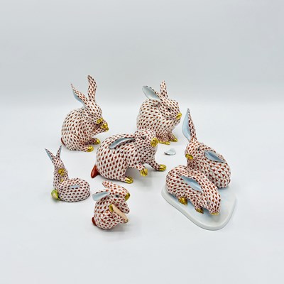 Lot 1133 - Group of Herend Porcelain Rabbits