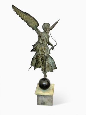 Lot 1112 - Patinated Bronze Figure of Nike