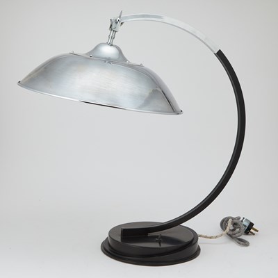 Lot 332 - Mariano Fortuny Modernist Chromed and Black and White Enameled Metal Table Lamp