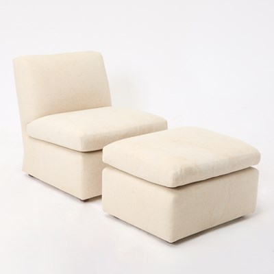 Lot 403 - Upholstered Chair and Ottoman