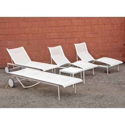 Lot 256 - Group of Richard Schultz White Metal Outdoor Furniture