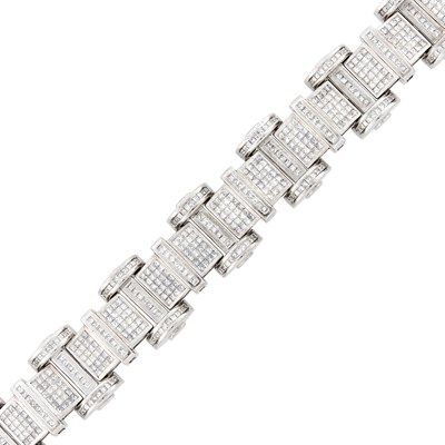 Lot 53 - White Gold and Diamond Bracelet