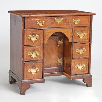 Lot 134 - George III Inlaid Walnut Kneehole Desk