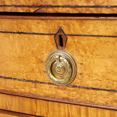 Lot 153 - George III Inlaid Burlwood Bow Front Chest of Drawers