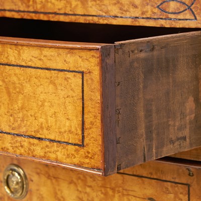 Lot 153 - George III Inlaid Burlwood Bow Front Chest of Drawers