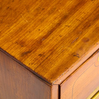 Lot 174 - Late Victorian Inlaid Walnut Campaign Secretary Chest of Drawers