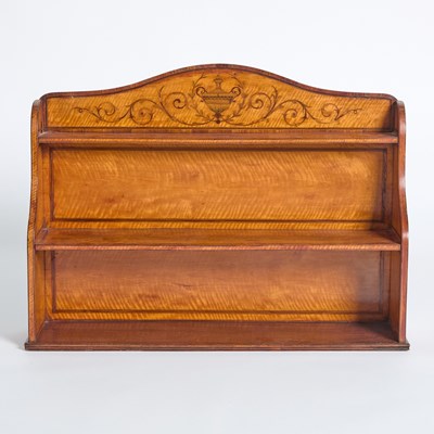 Lot 186 - Edwardian Inlaid Satinwood Hanging Shelf