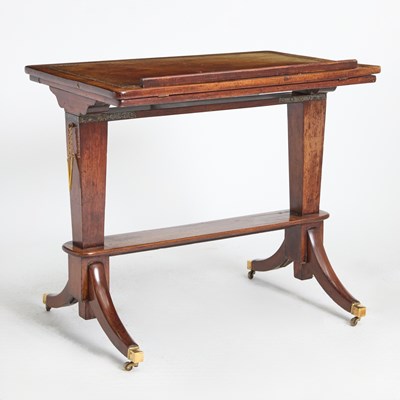 Lot 177 - English Leather Inset Mahogany Drafting Table