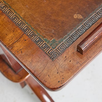 Lot 177 - English Leather Inset Mahogany Drafting Table