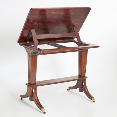 Lot 177 - English Leather Inset Mahogany Drafting Table
