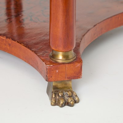 Lot 277 - Pair of Empire Style Gilt-Metal Mounted Stained and Stenciled Wood Occasional Tables