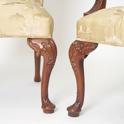 Lot 160 - Set of Ten George III Style Upholstered Mahogany Dining Chairs