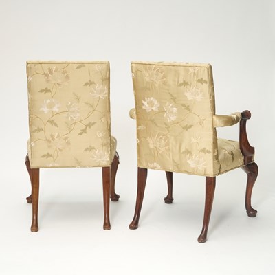 Lot 160 - Set of Ten George III Style Upholstered Mahogany Dining Chairs