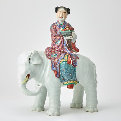 Lot 302 - A Chinese Enameled Porcelain Figure