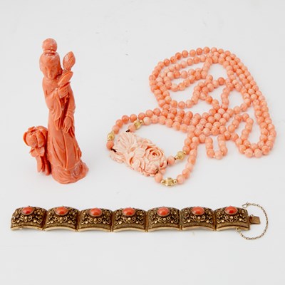 Lot 9 - A Group of Three Coral Articles