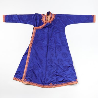 Lot 494 - A Chinese Blue Ground Silk Lady's Robe