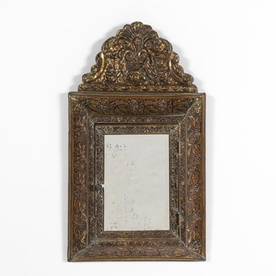 Lot 178 - Baroque Style Brass and Mirrored Hanging Cabinet