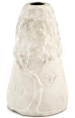 Lot 310 - Arts and Crafts Style Unglazed Earthenware Vase with Tree Motif