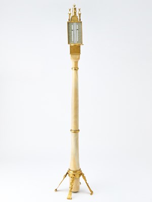 Lot 491 - Queen Anne Ivory Double-Sided Portable Pillar Barometer