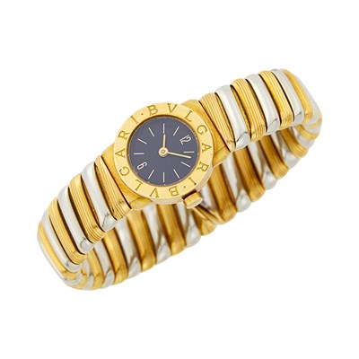 Lot 34 - Bulgari Two-Color Gold Bracelet-Watch