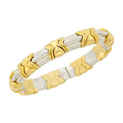 Lot 36 - Bulgari Two-Color Gold Bangle Bracelet