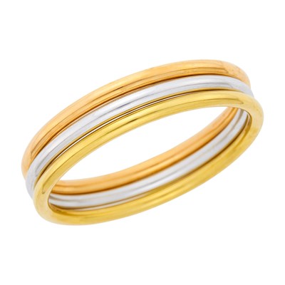 Lot 32 - Tiffany & Co. Three Yellow, White and Rose Gold Bangle Bracelets