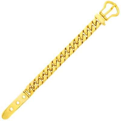 Lot 2 - Hermès Paris Gold Curb Link Buckle Bracelet