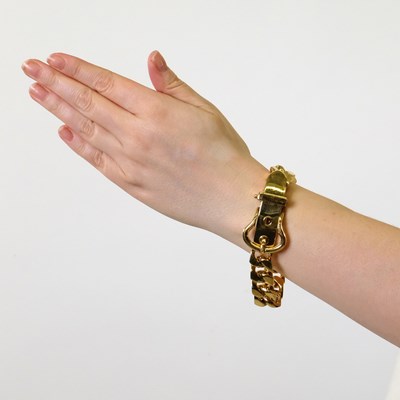 Lot 2 - Hermès Paris Gold Curb Link Buckle Bracelet