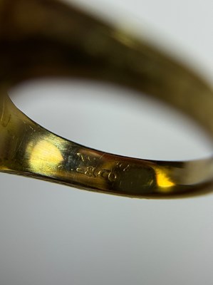 Lot 56 - Louis Comfort Tiffany Antique Gold, Platinum, Black Opal, Enamel and Diamond Ring