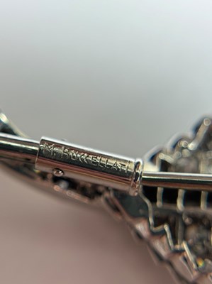 Lot 141 - Mario Buccellati Platinum and Diamond Leaf Brooch