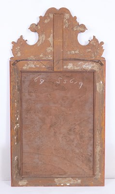 Lot 154 - George II Style Parcel-Gilt Red Lacquer Chinoiserie Wall Mirror