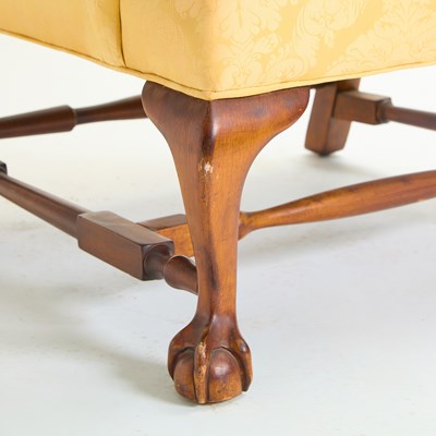 Lot 143 - George III Style Upholstered Mahogany Wing Chair