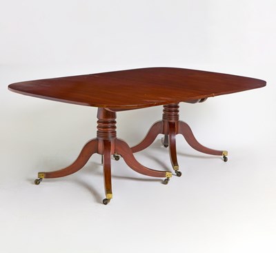 Lot 149 - George III Style Mahogany Extension Double Pedestal Dining Table