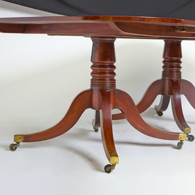 Lot 149 - George III Style Mahogany Extension Double Pedestal Dining Table