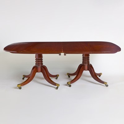 Lot 149 - George III Style Mahogany Extension Double Pedestal Dining Table