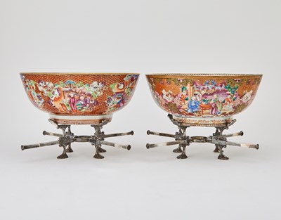 Lot 111 - Two Chinese Export Porcelain Punchbowls