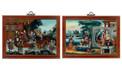 Lot 100 - Two Chinese Reverse Glass Paintings