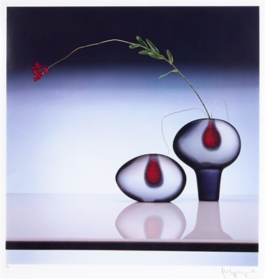 Lot 216 - Robert Mapplethorpe, Two Glass Vases and Flower, 1985