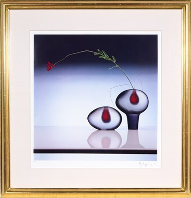 Lot 216 - Robert Mapplethorpe, Two Glass Vases and Flower, 1985