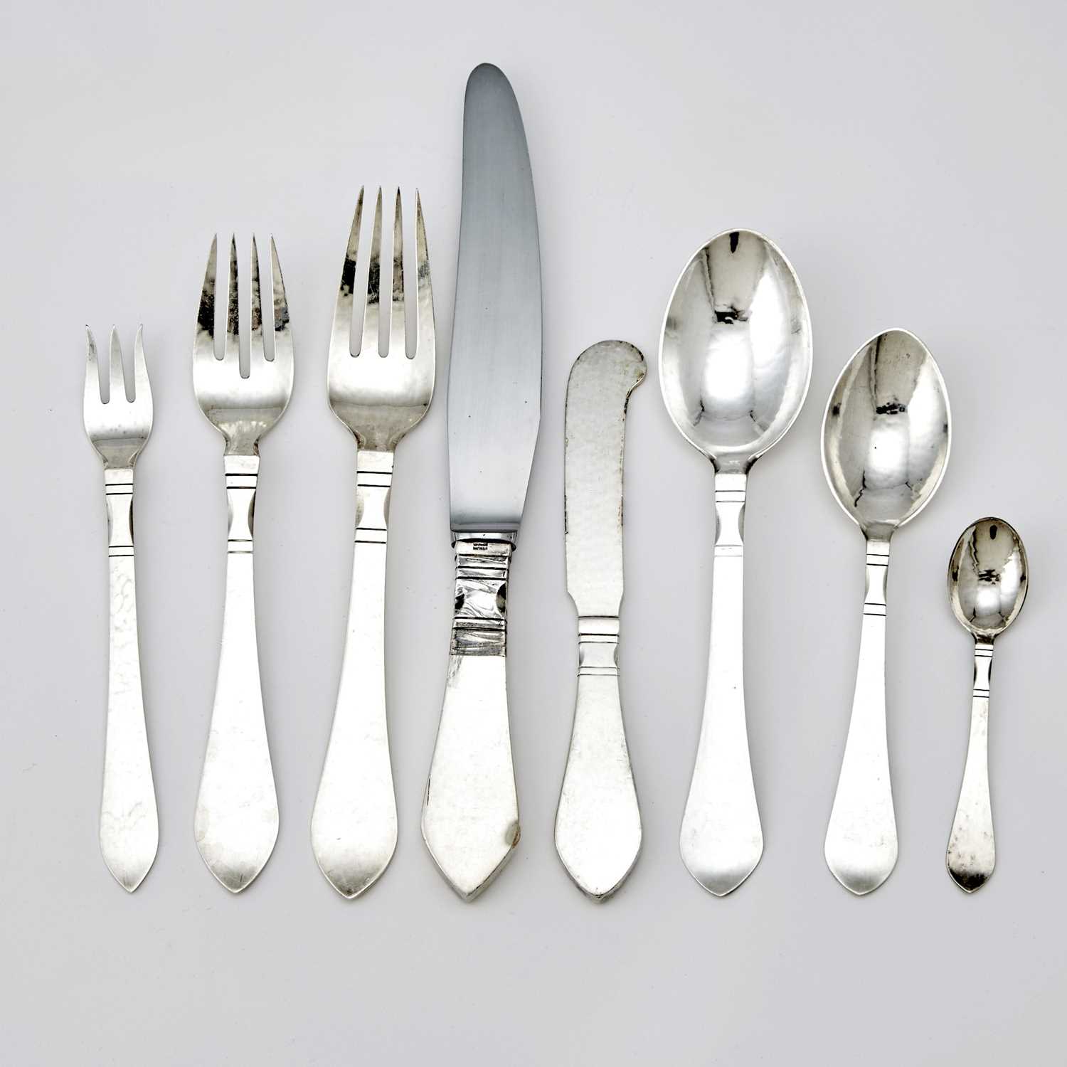 Lot 150 - Georg Jensen Sterling Silver Flatware Service in the Continental/Antik Pattern