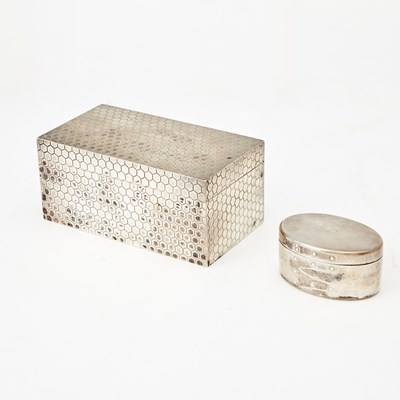 Lot 147 - Tiffany & Co. Sterling Silver Rectangular Box and a Band Box-Form Pill Box