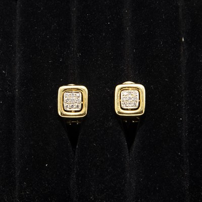 Lot 158 - Pair of 18KT Gold & Diamond Studs