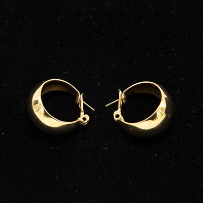 Lot 161 - Pair of Gilt Metal Hoop Earrings