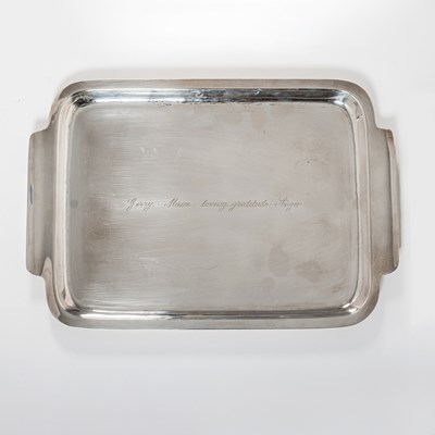 Lot 252 - A Sterling Silver Tray Presented to Jerry Herman from Angela Lansbury following Mame