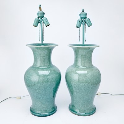 Lot 170 - Pair of Chinese Porcelain Ginger Jars Mounted as Lamps