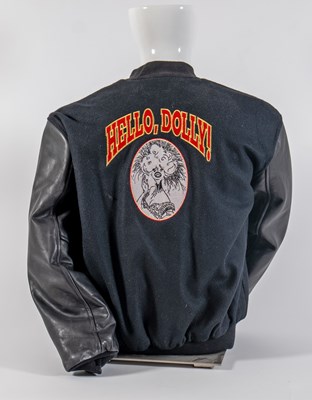 Lot 246 - Jerry Herman's Hello Dolly Black Leather and Wool Bomber Jacket