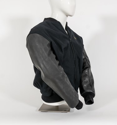 Lot 246 - Jerry Herman's Hello Dolly Black Leather and Wool Bomber Jacket