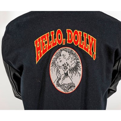 Lot 246 - Jerry Herman's Hello Dolly Black Leather and Wool Bomber Jacket